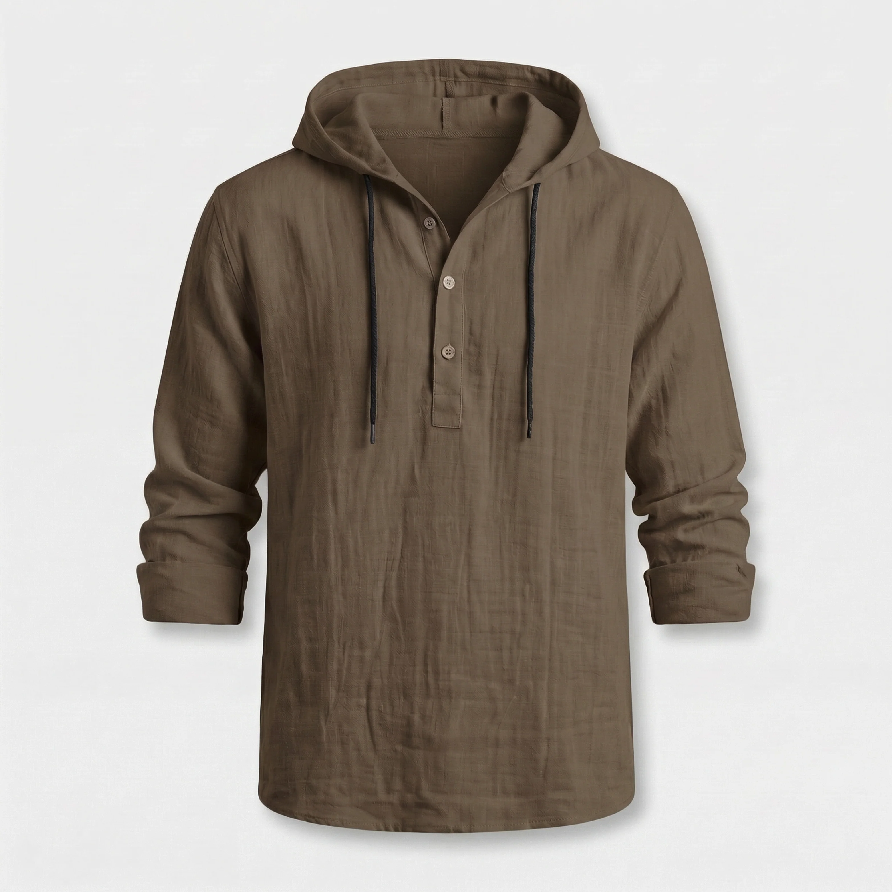 Ingo | Herren Leichtes Leinen Kapuzenhemd Lockere Passform – Leinen Shirt Kapuze - Image 8