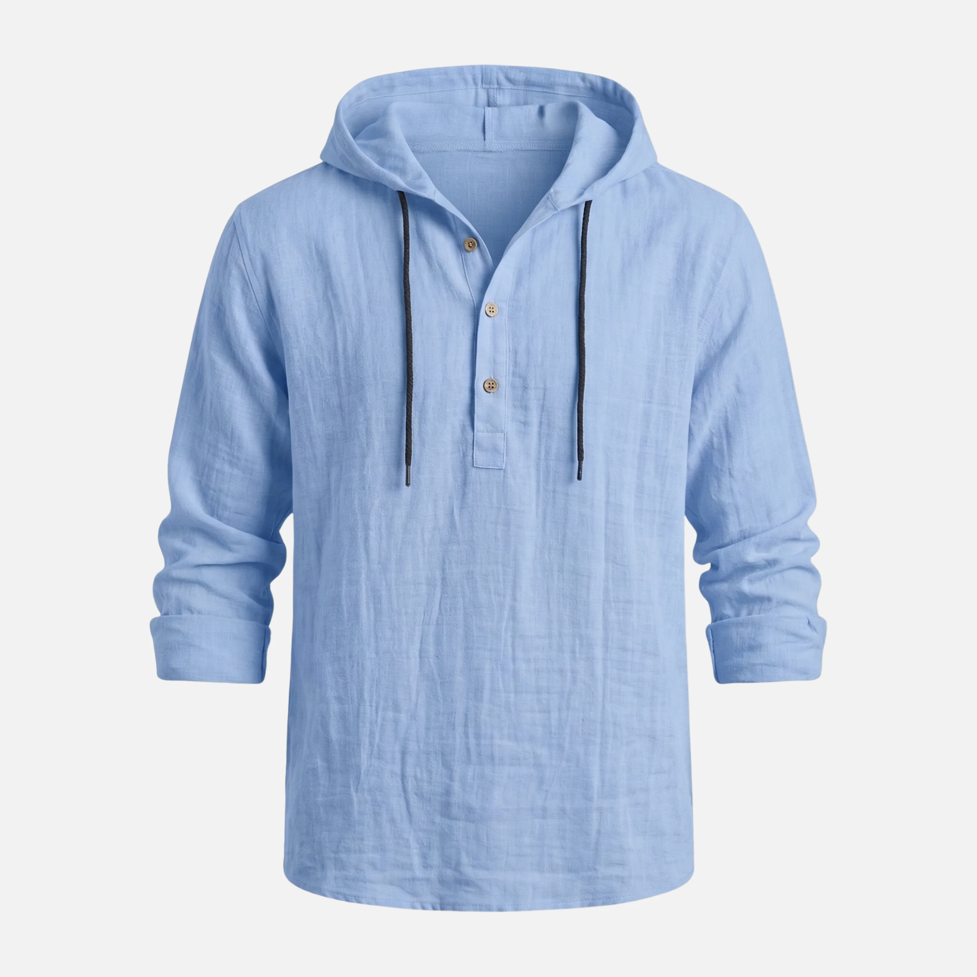 Ingo | Herren Leichtes Leinen Kapuzenhemd Lockere Passform – Leinen Shirt Kapuze - Image 9