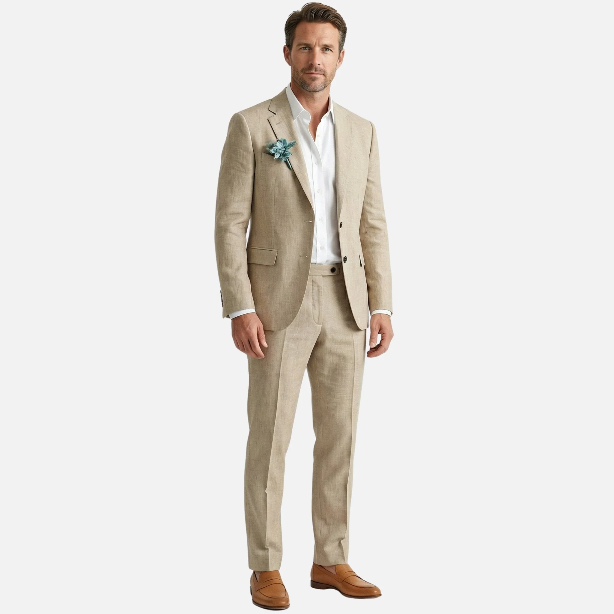 Otto | Herren Leinen-Zweiteiler Fallendes Revers – Leinen Anzug Sommer Herren - Image 3