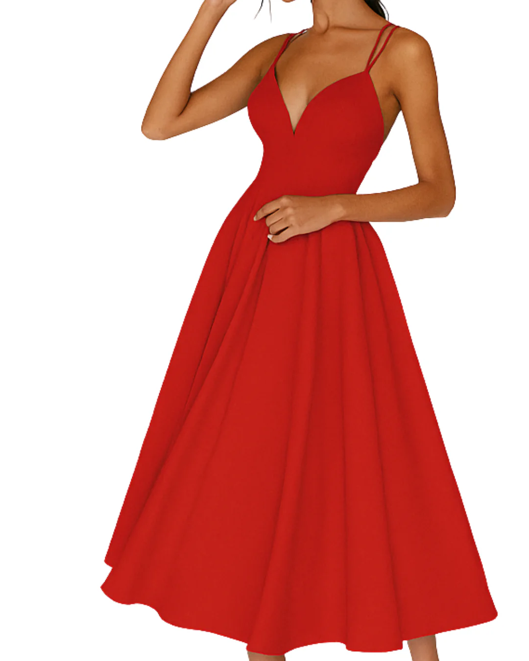 Lena Damen Träger Midi Kleid für Hochzeitsgäste - Image 2