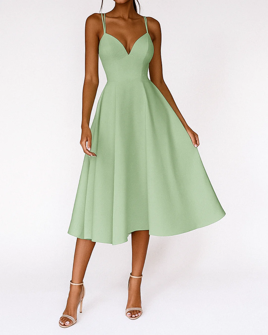 Lena Damen Träger Midi Kleid für Hochzeitsgäste - Image 5