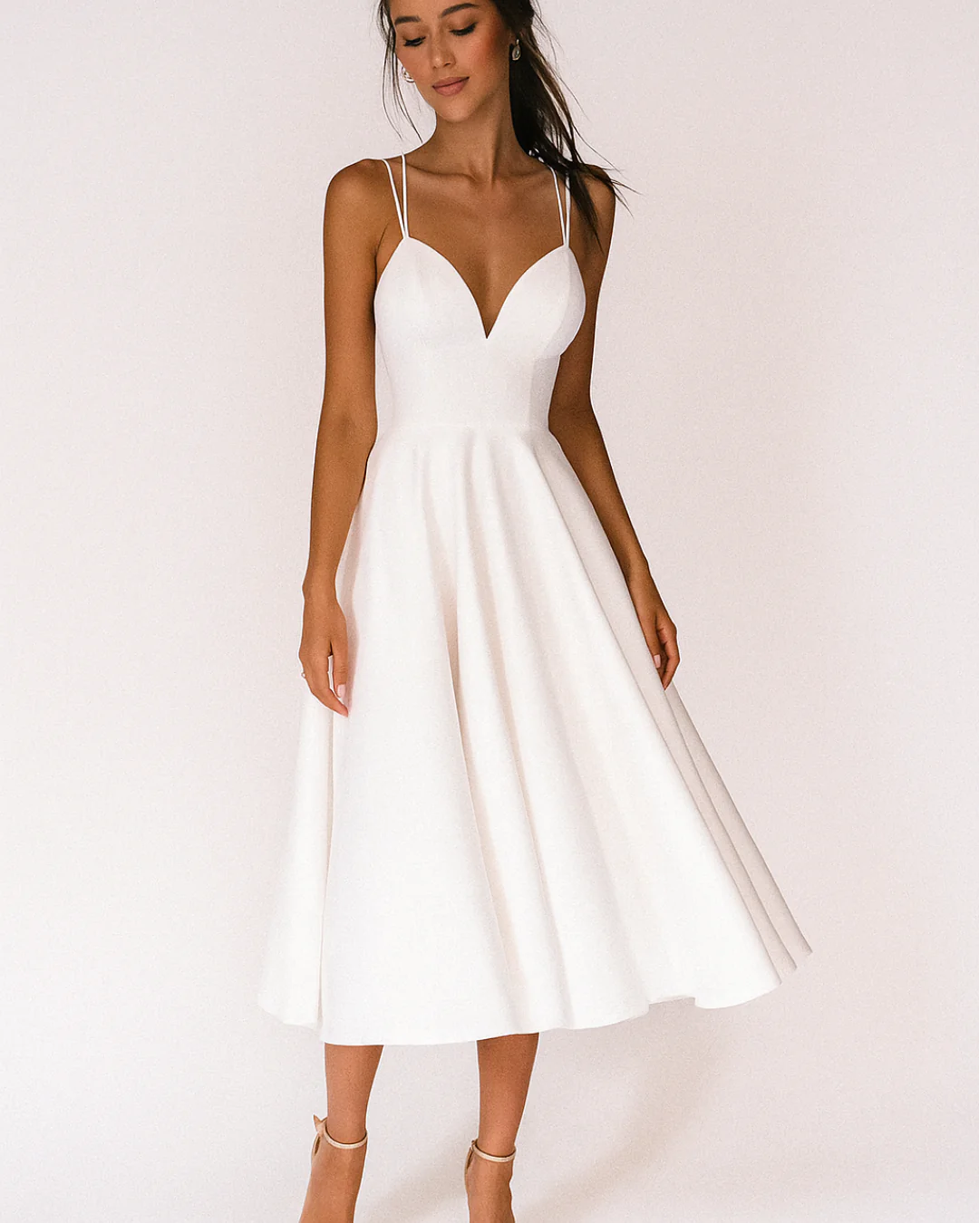 Lena Damen Träger Midi Kleid für Hochzeitsgäste - Image 6