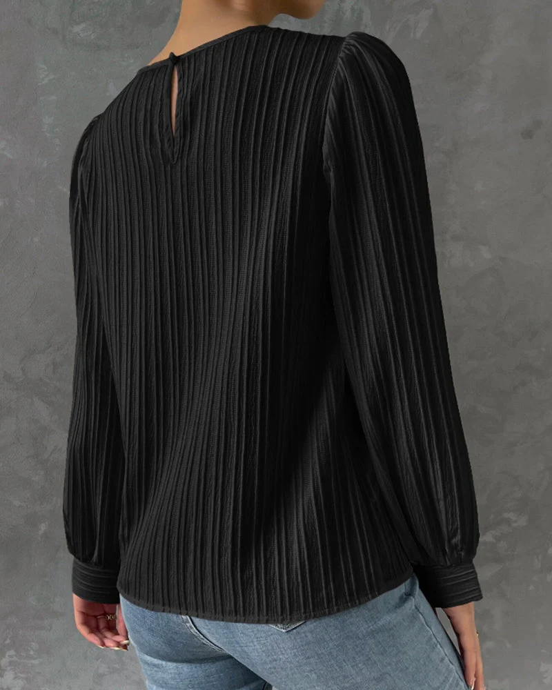Lena | Elegantes Langarm Top mit Rundhalsausschnitt - Image 3