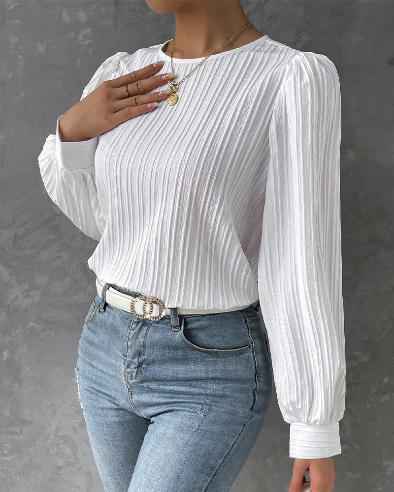 Lena | Elegantes Langarm Top mit Rundhalsausschnitt - Image 4