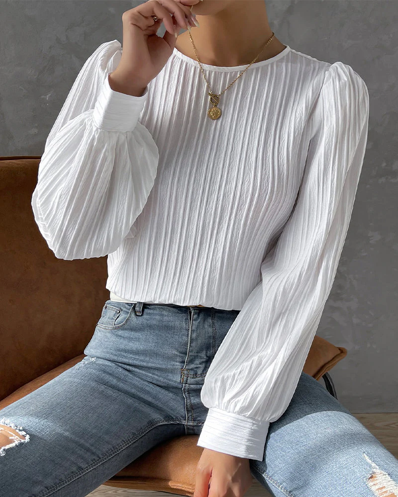 Lena | Elegantes Langarm Top mit Rundhalsausschnitt - Image 6