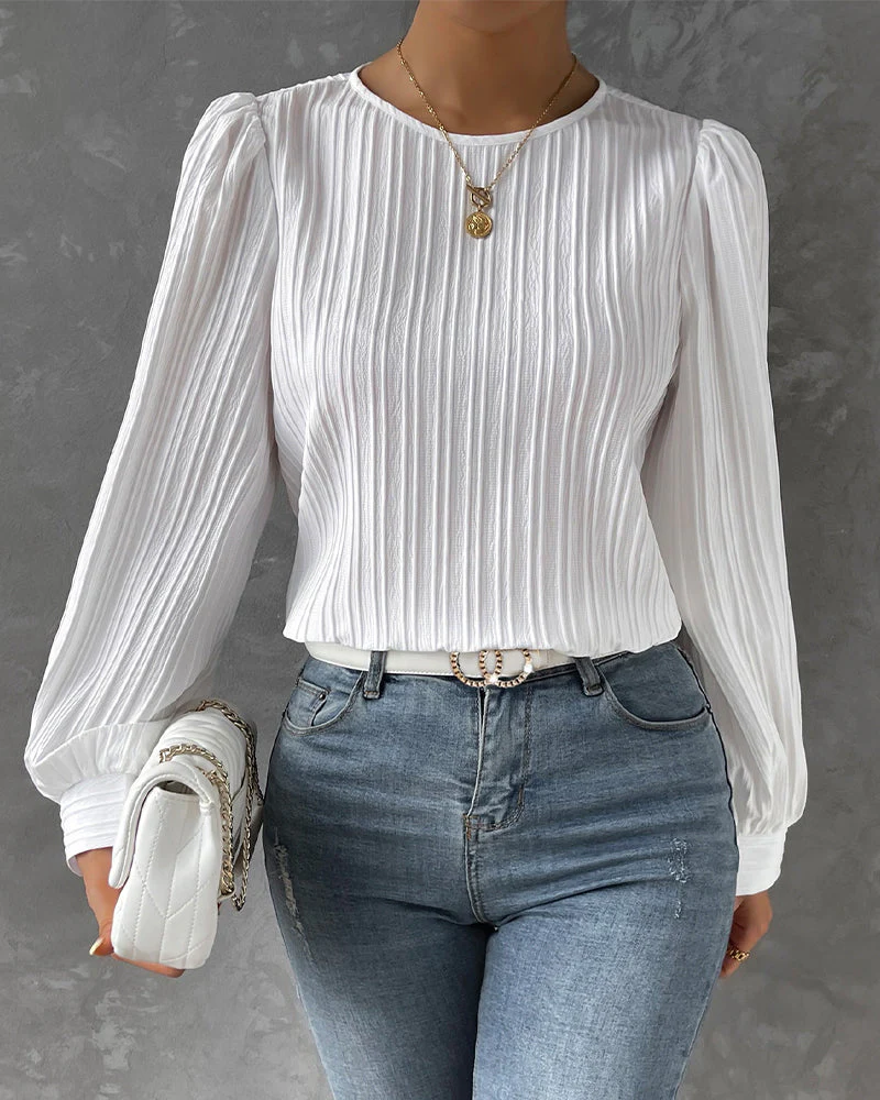 Lena | Elegantes Langarm Top mit Rundhalsausschnitt - Image 7