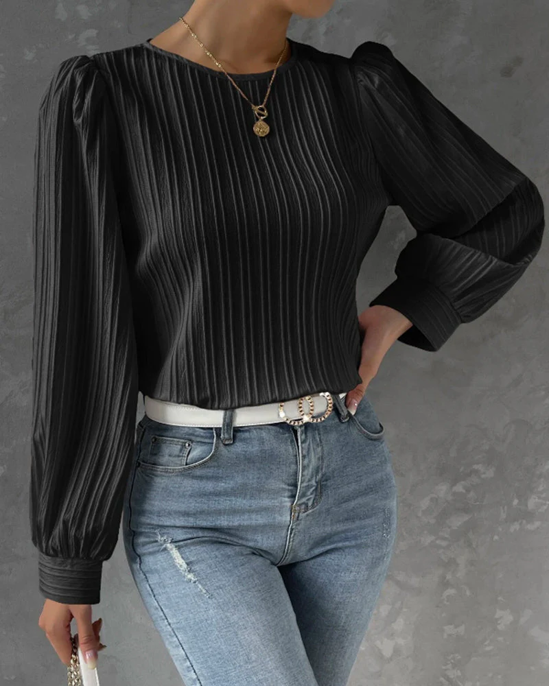 Lena | Elegantes Langarm Top mit Rundhalsausschnitt - Image 9