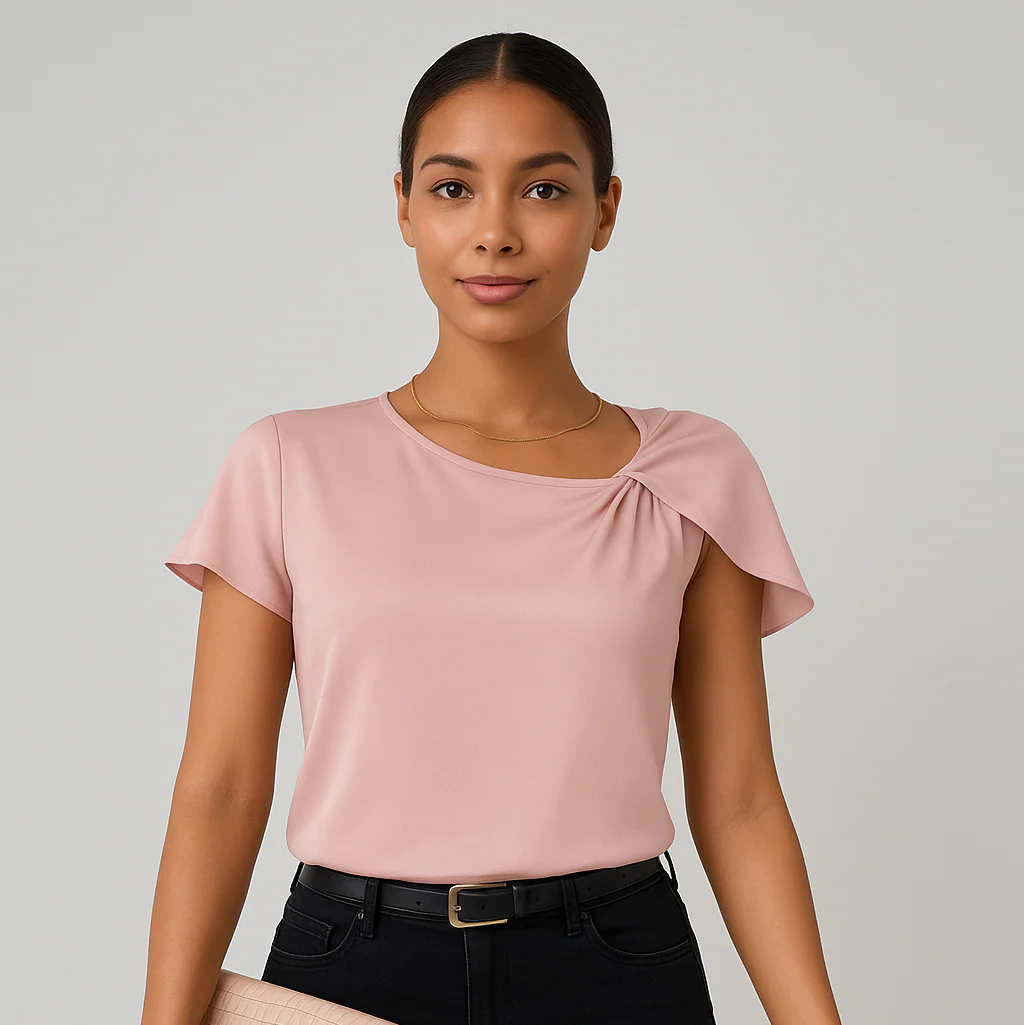 Lena – Moderne, elegante Schulterbluse mit Knoten-Details - Image 5