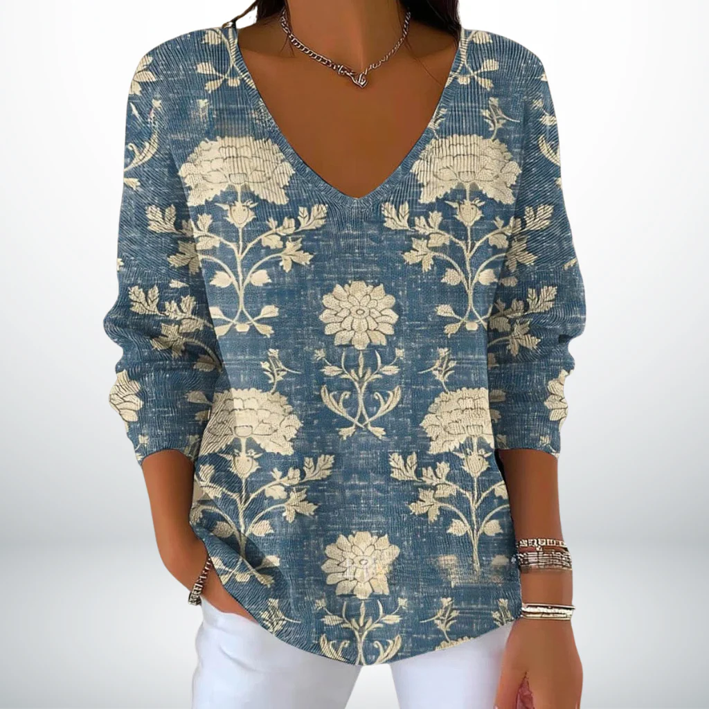 Leni™ – Eleganter V-Ausschnitt Pullover