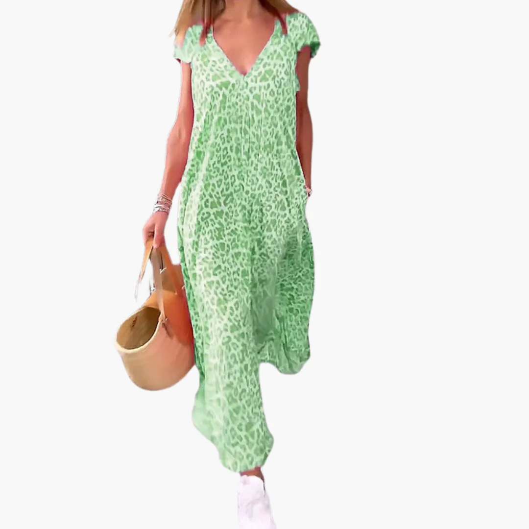 Leo Maxikleid für Damen – V-Ausschnitt und lockere Passform - Image 3