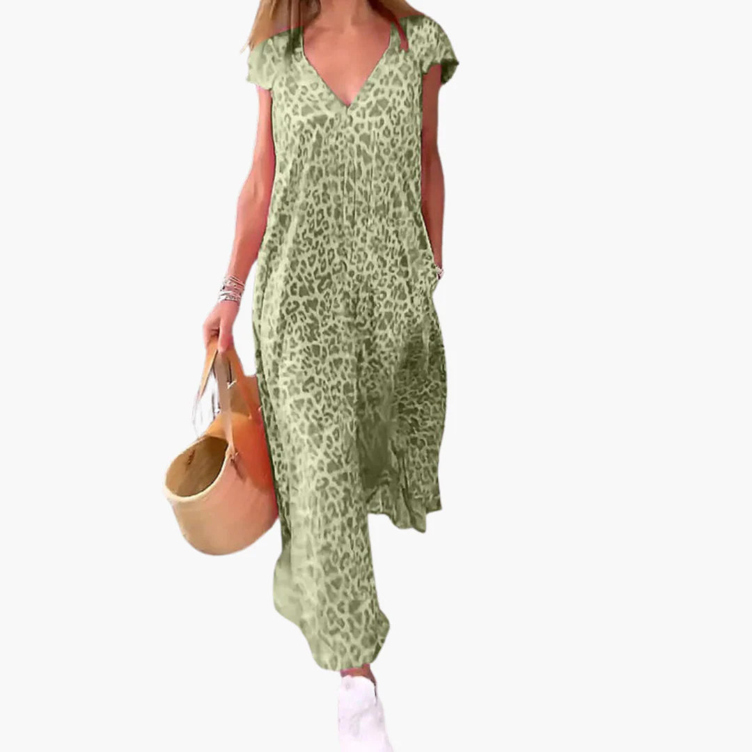 Leo Maxikleid für Damen – V-Ausschnitt und lockere Passform - Image 4