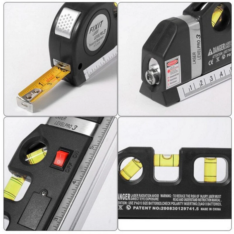 Leo MeasurePro 4-in-1-Werkzeug – Laserwasserwaage mit Lineal, Wasserwaage und Winkelmesser - Image 3