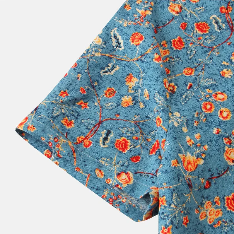 Leo | Verspieltes Kurzarmhemd mit Vintage-Blumenmuster - Image 3