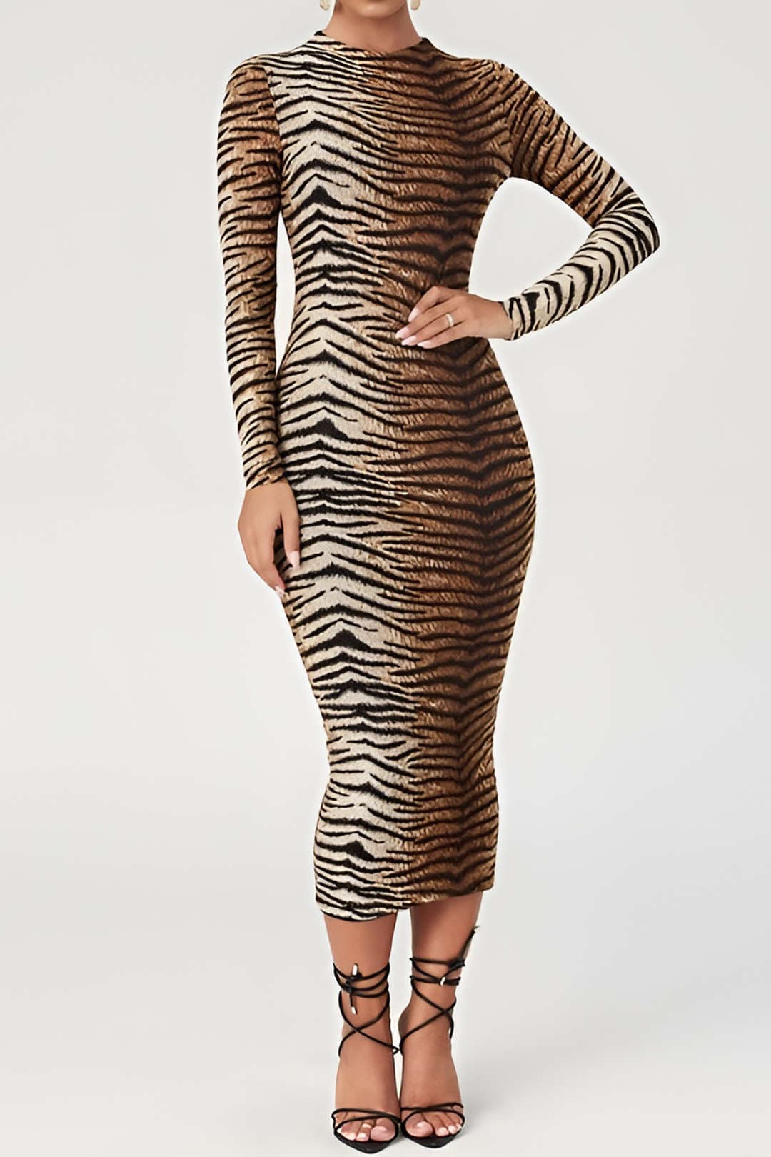 Leona | Elegantes Leopard-Print Midikleid – Wild & Stilvoll - Image 3