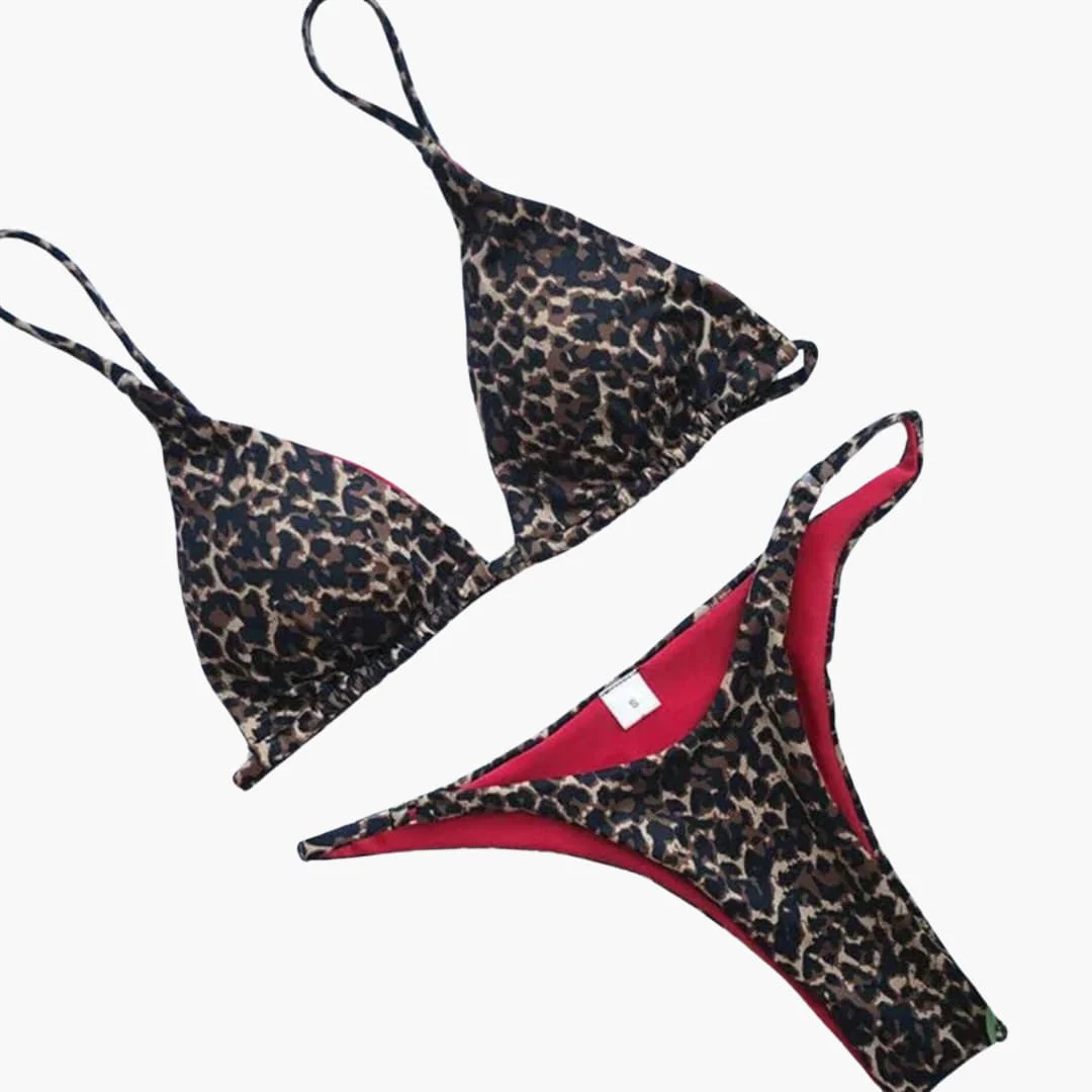 Leopard Bikini - Damen High-Waist Zweiteiler mit Stil - Image 3