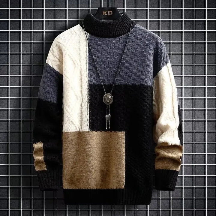 Levi | Farbblockierter Kabelstrick-Turtleneck - Image 6