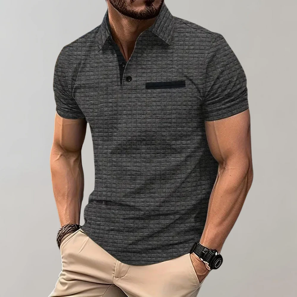 Liam | Waffelstrick-Poloshirt mit auffälliger Kontrastfarbe - Image 19
