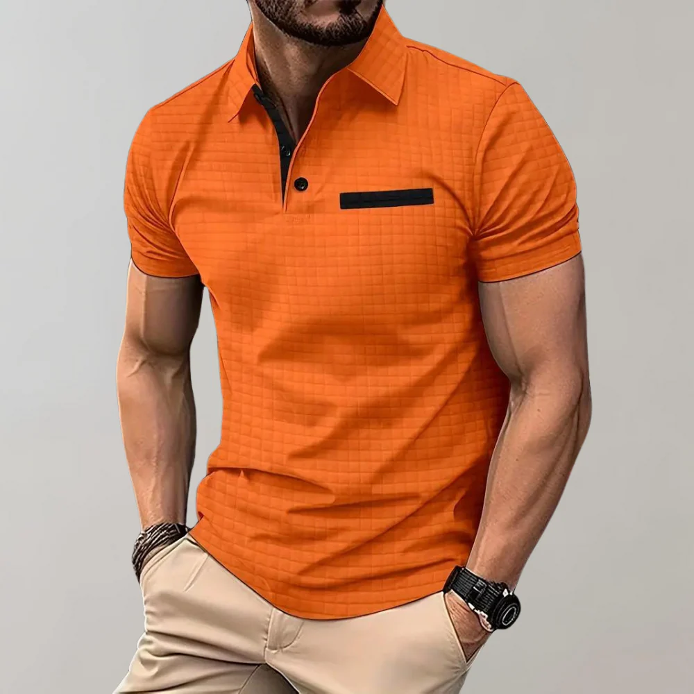 Liam | Waffelstrick-Poloshirt mit auffälliger Kontrastfarbe - Image 20