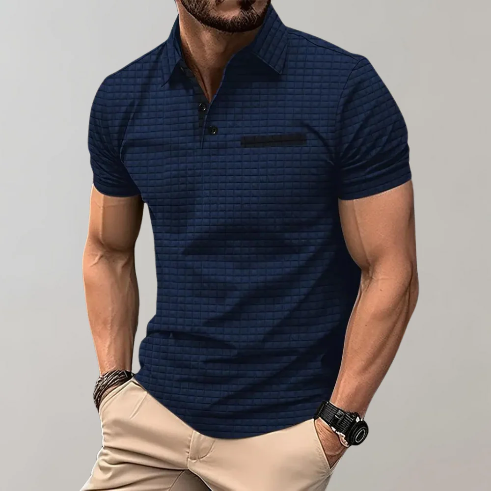 Liam | Waffelstrick-Poloshirt mit auffälliger Kontrastfarbe - Image 21
