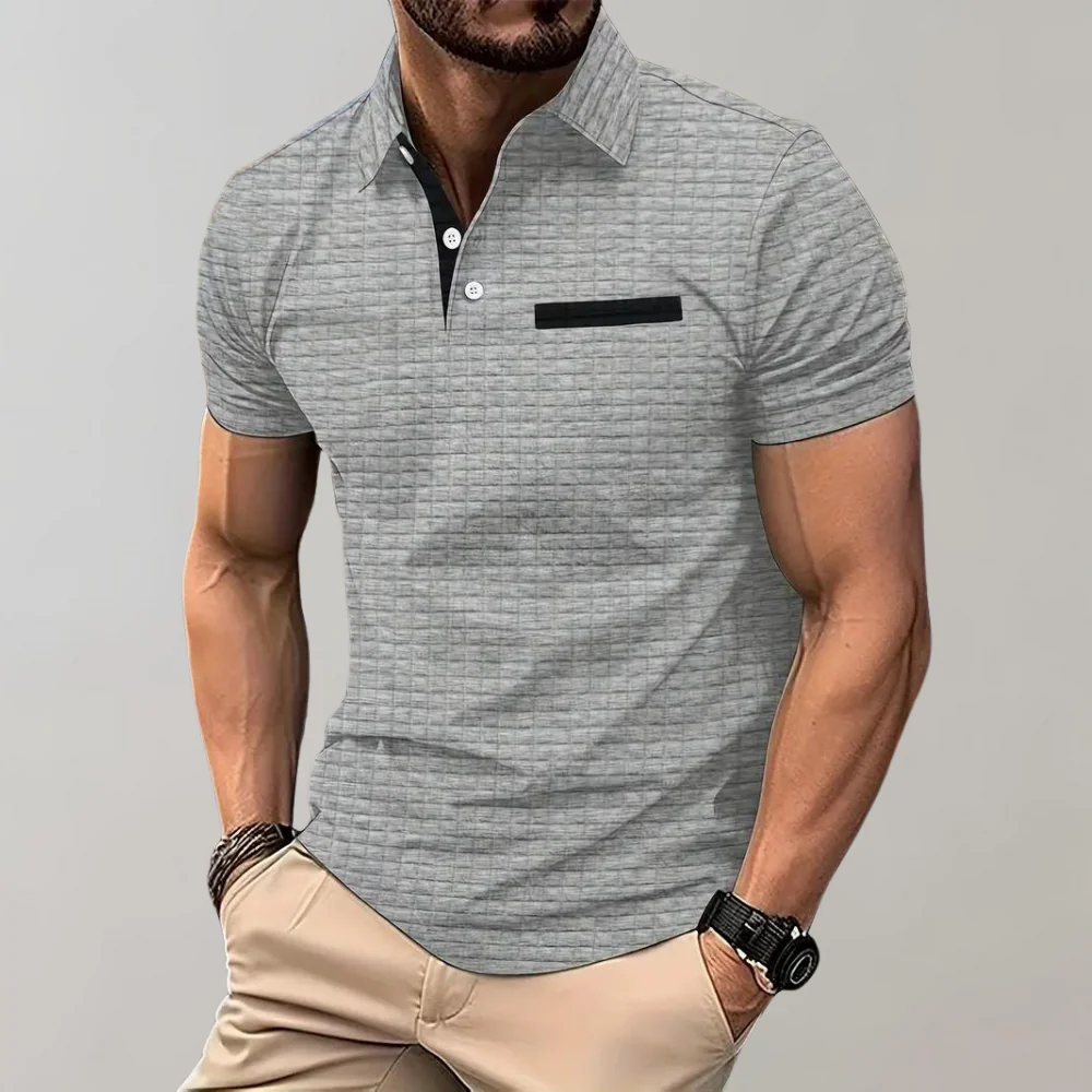 Liam | Waffelstrick-Poloshirt mit auffälliger Kontrastfarbe - Image 22