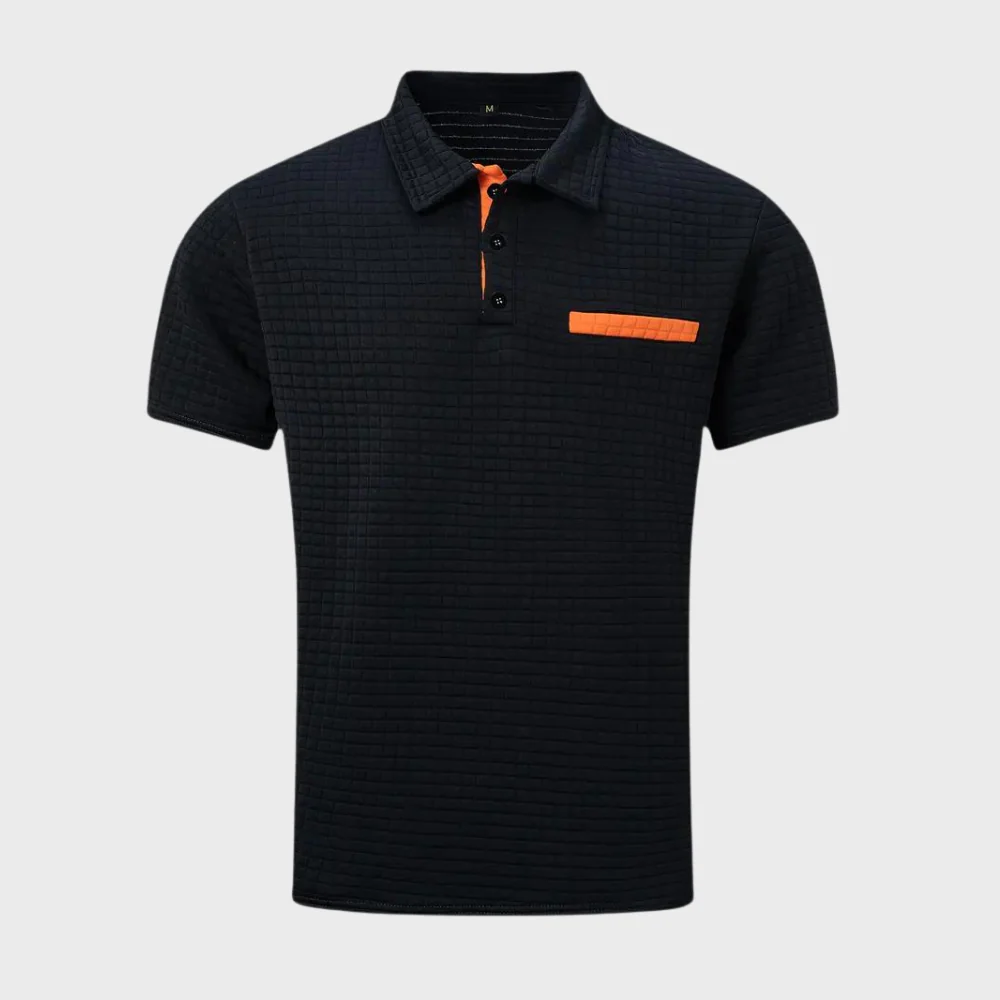 Liam | Waffelstrick-Poloshirt mit auffälliger Kontrastfarbe - Image 3