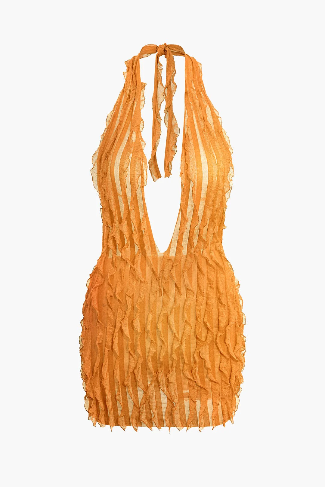 Liana | Sexy Transparentes Mini-Kleid mit Rüschen & Tiefem Ausschnitt - Image 9