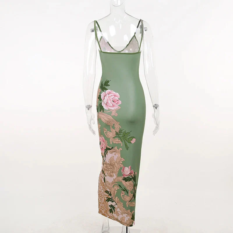 Lianna | Maxikleid mit rosa Blumenakzenten - Image 10