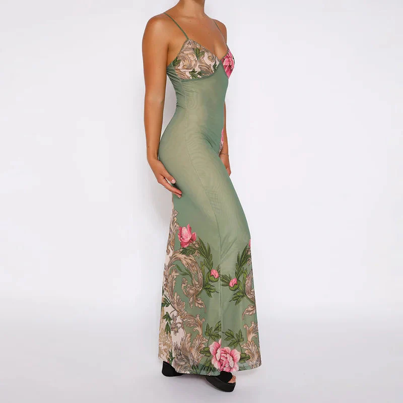 Lianna | Maxikleid mit rosa Blumenakzenten - Image 5