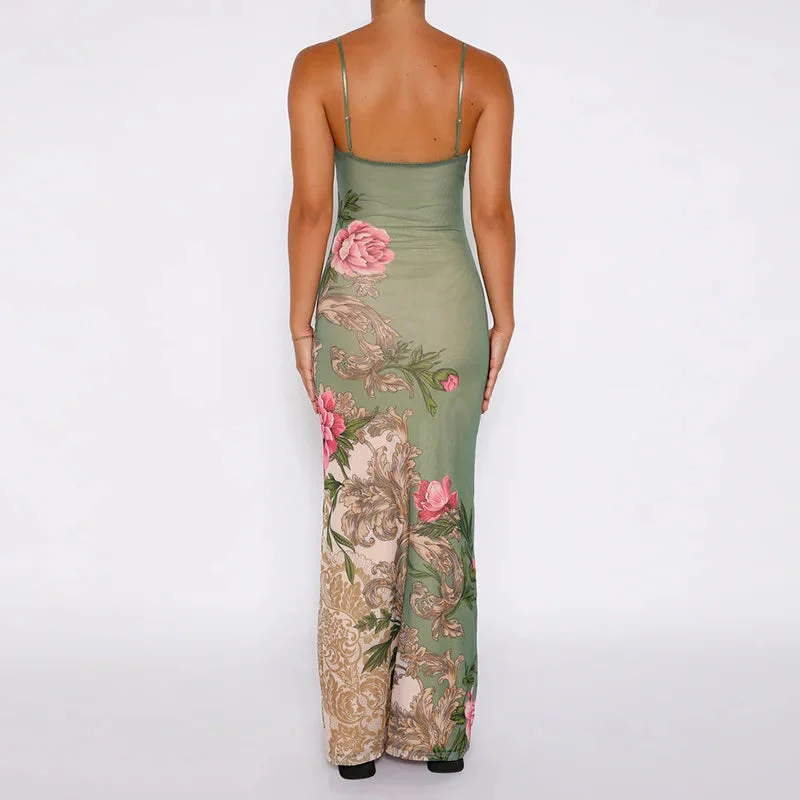 Lianna | Maxikleid mit rosa Blumenakzenten - Image 6
