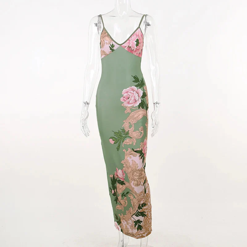 Lianna | Maxikleid mit rosa Blumenakzenten - Image 8