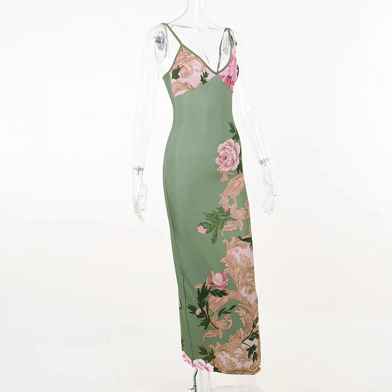 Lianna | Maxikleid mit rosa Blumenakzenten - Image 9