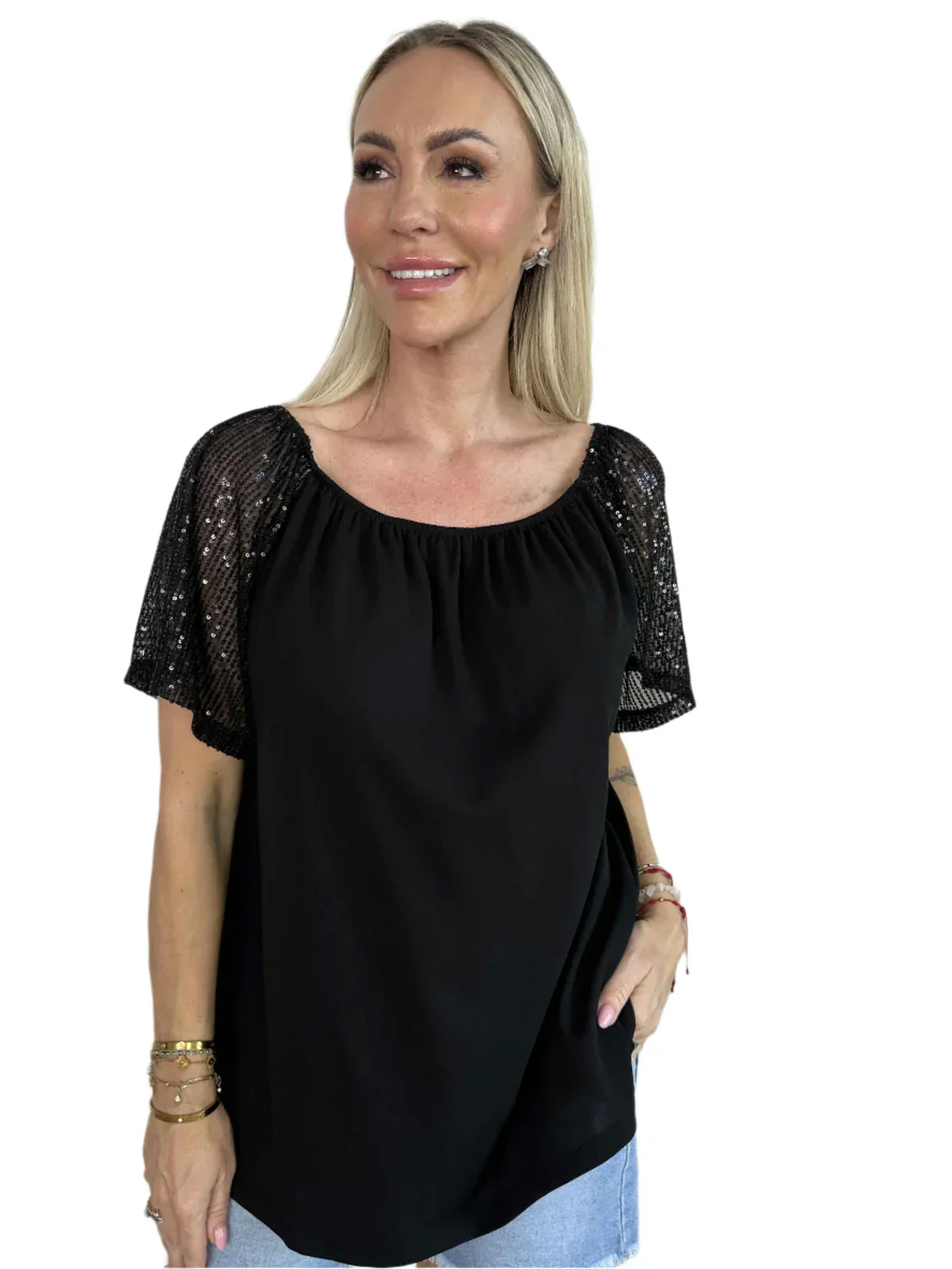 Lianora – Bluse mit Paillettenärmeln - Image 9