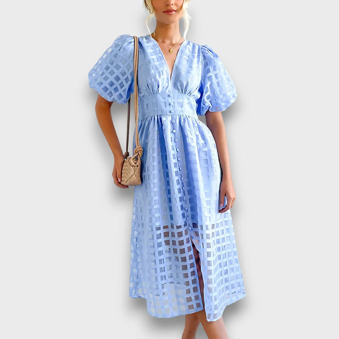 Lianora – Feminines Midikleid mit Strukturmuster - Image 3