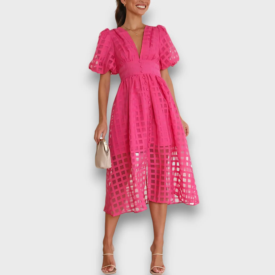 Lianora – Feminines Midikleid mit Strukturmuster - Image 4