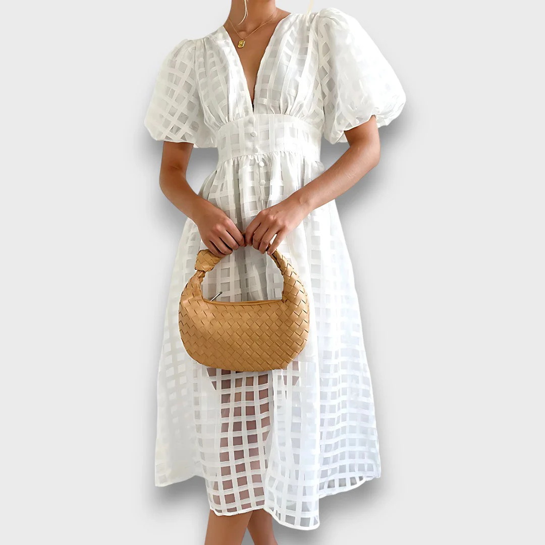 Lianora – Feminines Midikleid mit Strukturmuster - Image 8