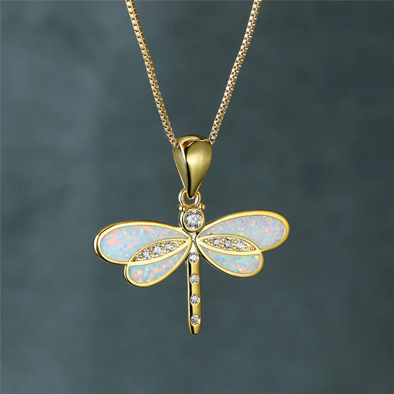 Libellenhalskette aus Gold mit Opal - Image 3