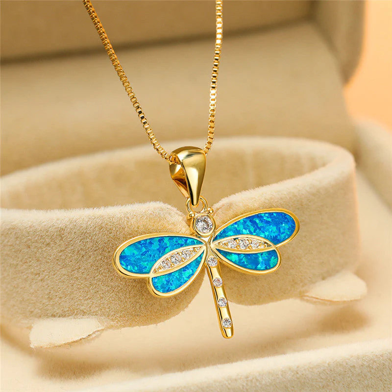 Libellenhalskette aus Gold mit Opal - Image 5