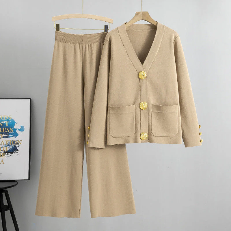 Lieselotte | Damen-Set Knopf-Pullover & Weitbein-Hose - Image 5