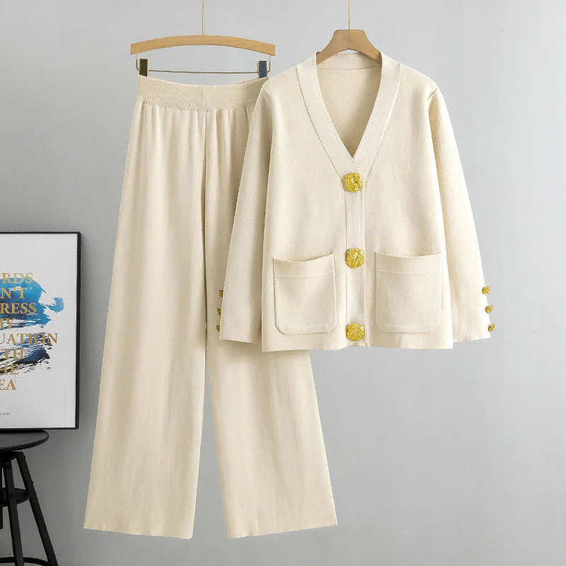 Lieselotte | Damen-Set Knopf-Pullover & Weitbein-Hose - Image 6