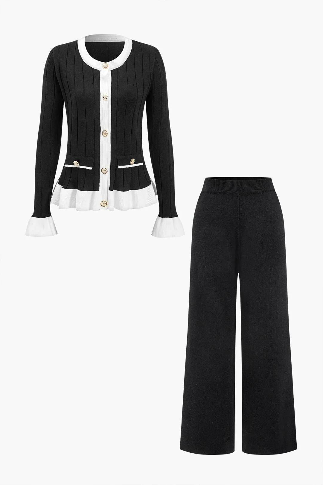 Liliana | Elegantes Zweiteiler-Set mit Strickjacke & Wide-Leg-Hose - Image 7
