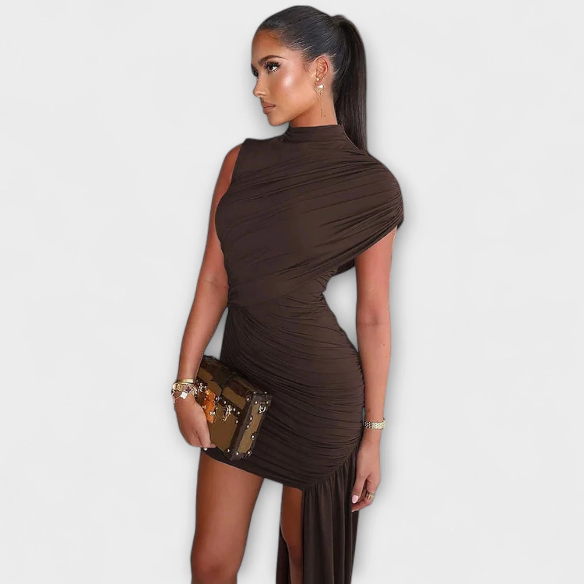 Liliane – Schmal geschnittenes Plisseekleid mit Rundhalsausschnitt - Image 6