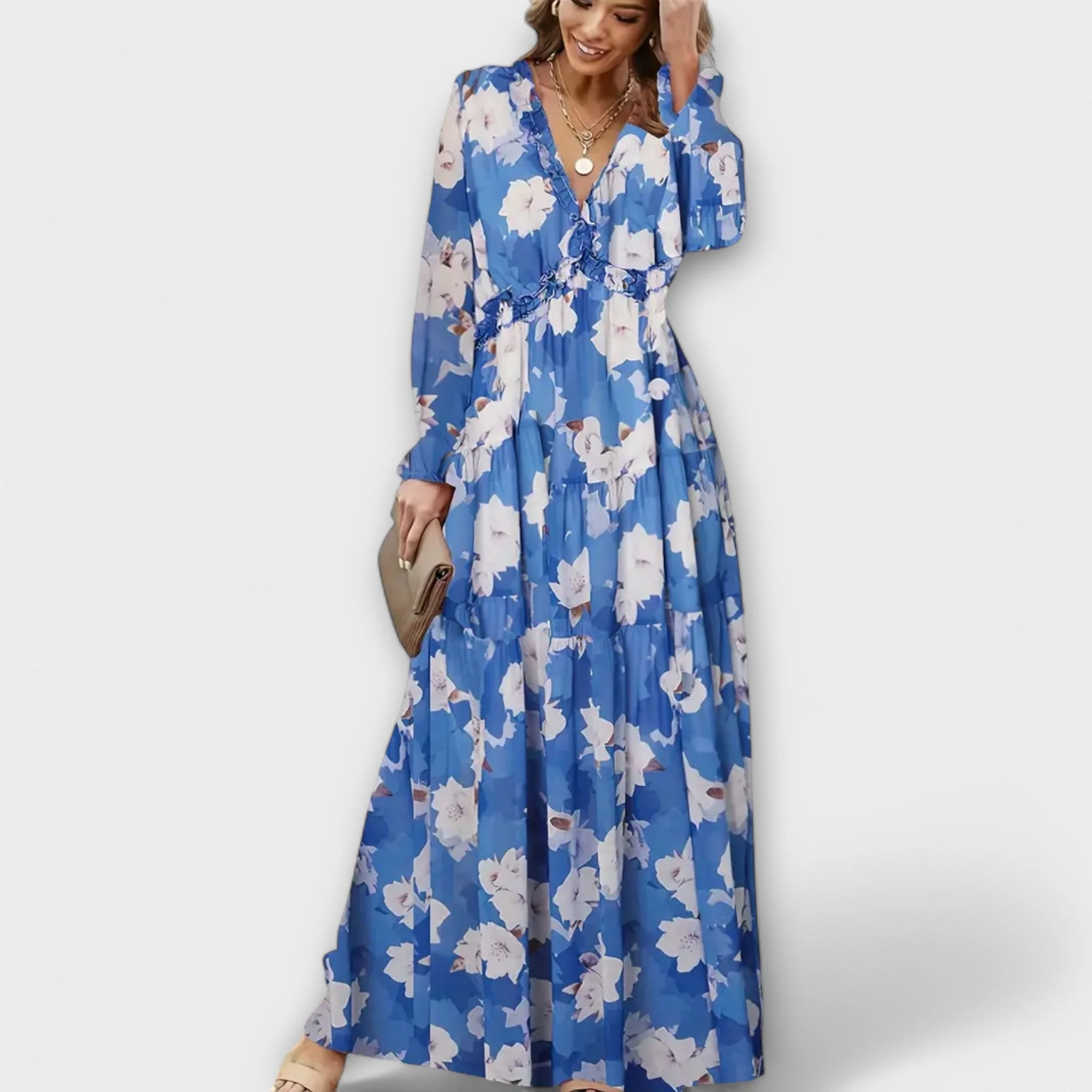Lillian | Romantisches, transparentes Maxikleid mit floralem Design - Image 7