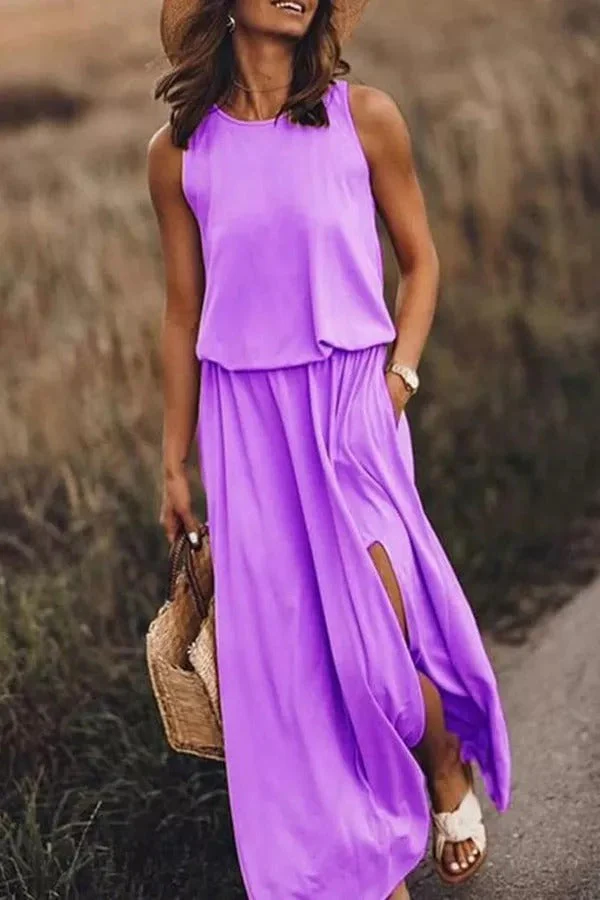 Lina | Fließendes Maxikleid mit Schlitz für mühelose Eleganz - Image 5