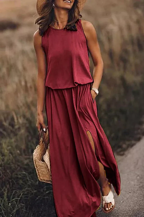 Lina | Fließendes Maxikleid mit Schlitz für mühelose Eleganz - Image 7
