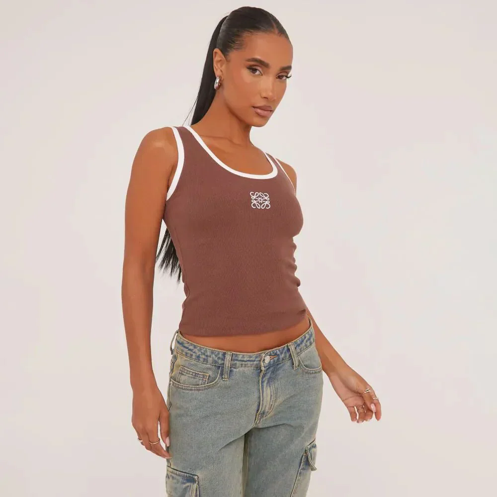 Lina | Geripptes Tanktop mit Stickerei - Image 10