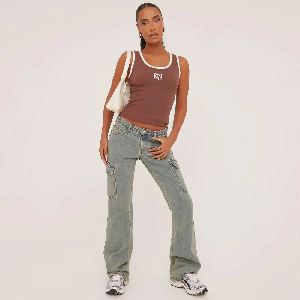 Lina | Geripptes Tanktop mit Stickerei - Image 11