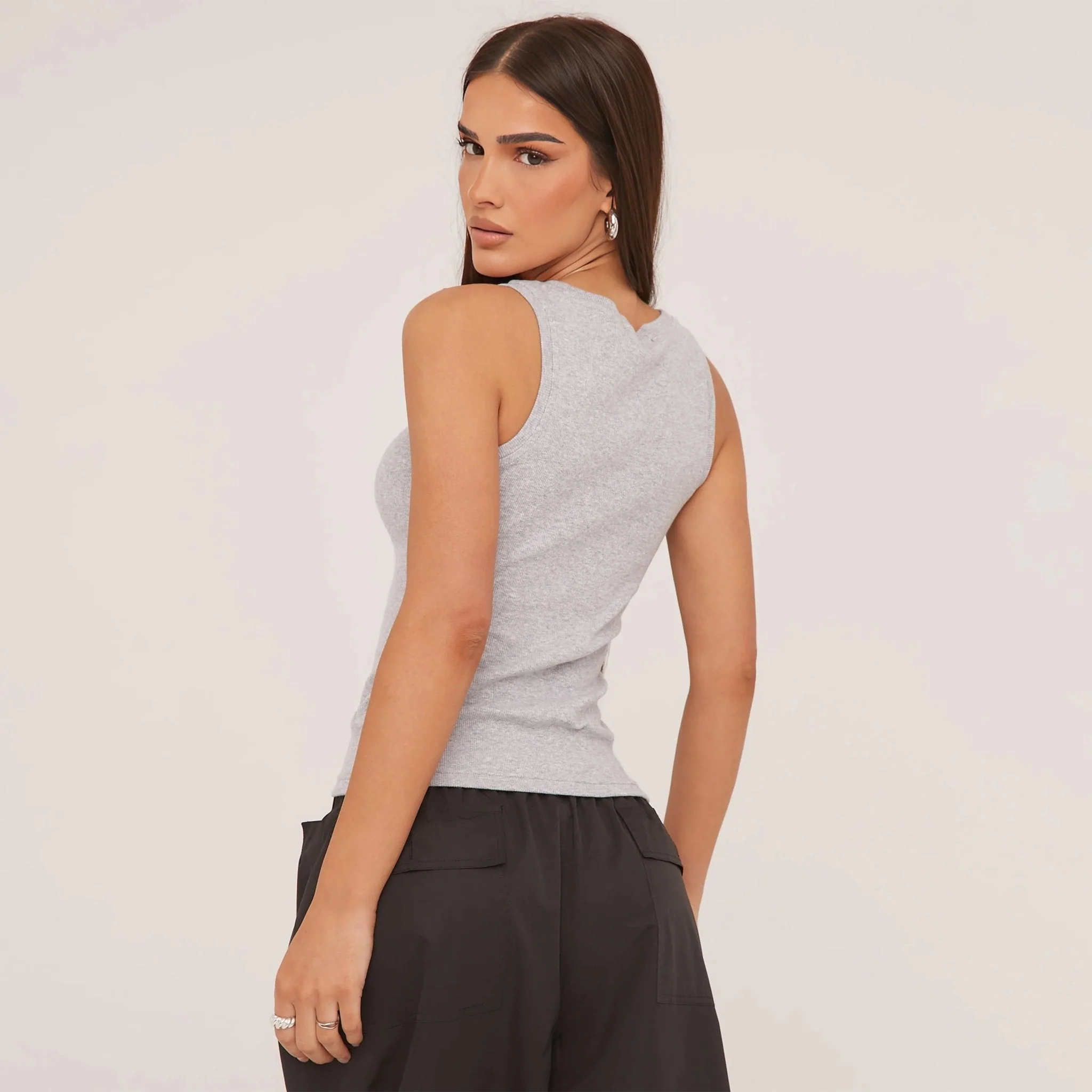 Lina | Geripptes Tanktop mit Stickerei - Image 2