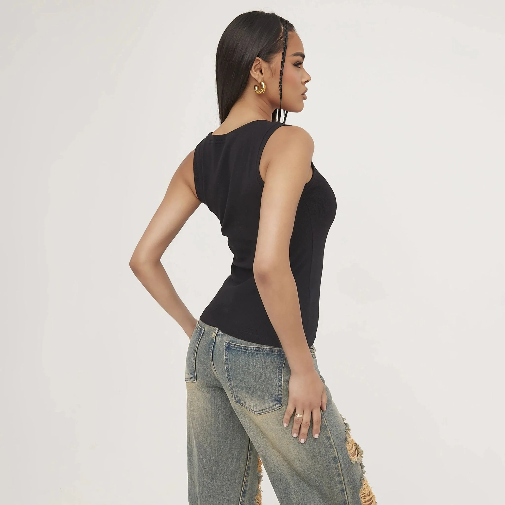 Lina | Geripptes Tanktop mit Stickerei - Image 8