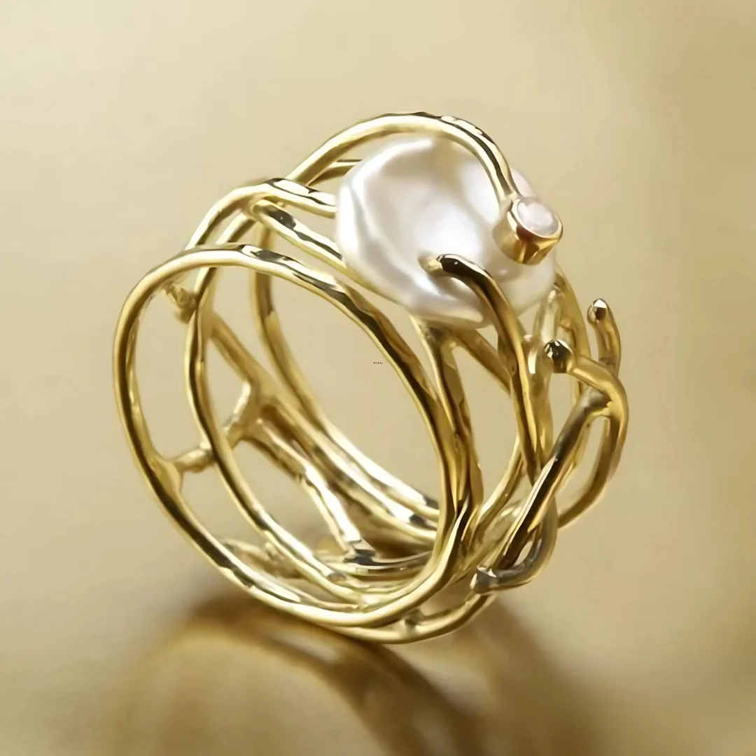 Lina - Goldene Ast-Ring - Image 2