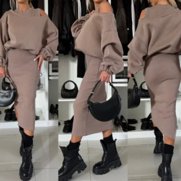 LINA SWEATSHIRT & ÄRMELLOSES KLEID 2-TEILIGES SET